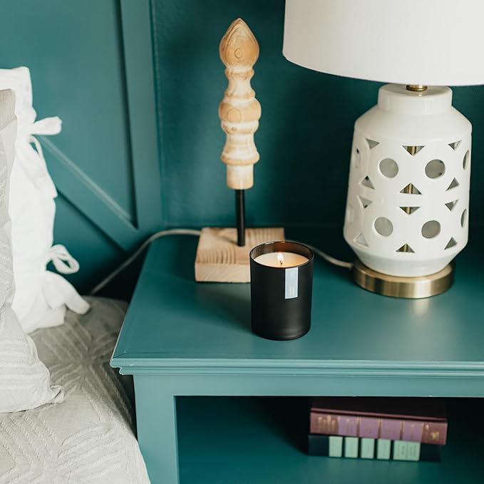 Calyan Wax Co. Fir & Clove Scented Candle - 75 Hour Burn - Luxury Non Toxic Soy Wax Candles - Long Lasting Black Tumbler Jar Candle for Home - 10.2oz