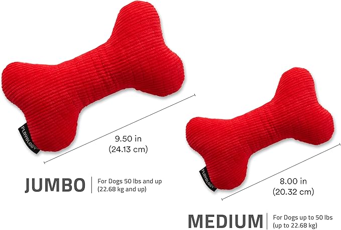 Playology Dog Toys | Plush Squeaky Bone Chew Toy for Dogs | Jumbo Beef Scented Toy - Easy to Clean and Made from Non Toxic Materials