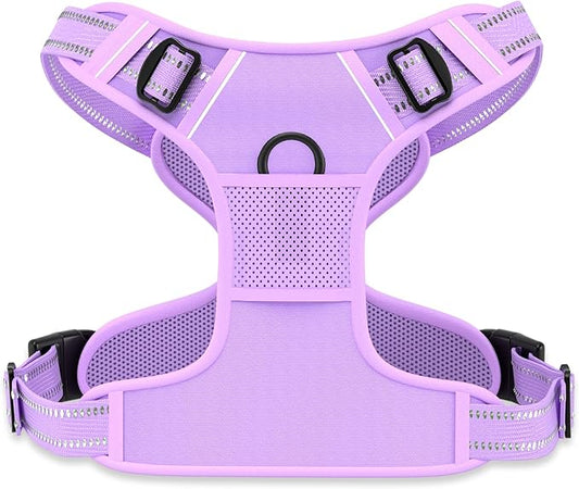 Rnivvi No Pull Dog Harness, Cute Reflective Extra Small Sized Puppy Kitten Harness, Adjustable Soft Padded Vest for Small Dogs, Cats, Heavy Duty Pet Vest with Easy Control Handle for Walking, Purple