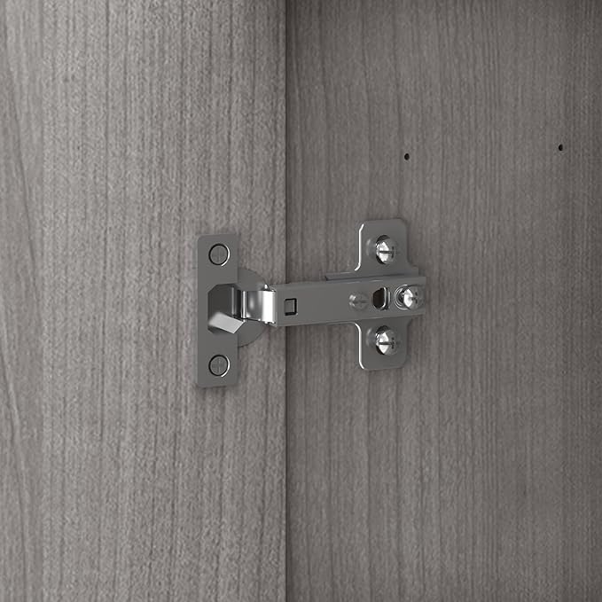 Bush Furniture Somerset 72W 3 Position Sit to Stand L Shaped Desk with Hutch in Platinum Gray | Adjustable Height Table for Office