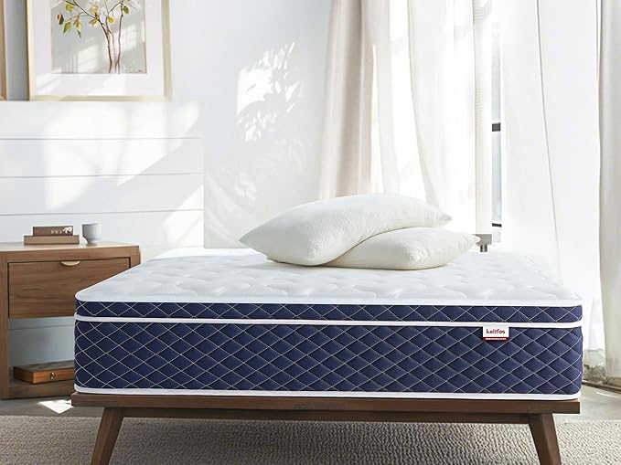 Full Size Mattress Balanced Firm with Breathable CertiPUR-US Certified Hard Foam for Single, Coils Hybrid Bed in a Box Fits Small Spaces, Absorb Noise & Pressure Relief - 74" Lx 53" Wx 12" H