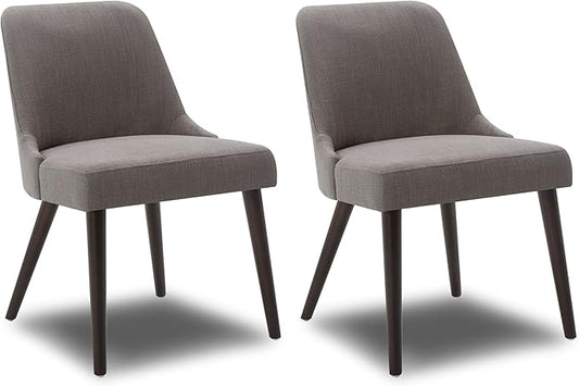 CHITA Mid-Century Modern Dining Chair, Upholstered Fabric Accent Chair, Set of 2,Flint Grey in Fabric