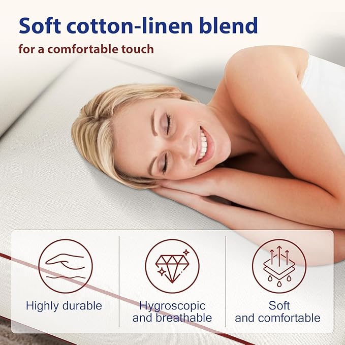 121.25" Modular Luxury Cloud Sectional Sofa with Ottoman, 70% Down-Filled Cushions, Removable Washable Ultra-Soft Linen Cover, Extra-Deep Seating, Solid Wood Armrests for Living Room