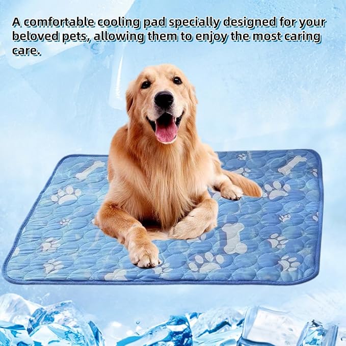 Large Dog Cooling Mat 27.56x21.65 Inches - Self Cooling Pad for Large Breeds, Portable Pet Cooling Pad for Crate & Outdoor Use, Durable Oxford Fabric (L, Dogs & Cats)