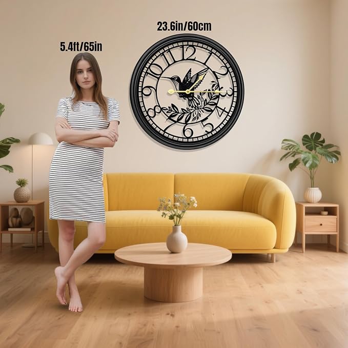 Big Wall Clock - Wall Clocks for Living Room Decor, Quiet and No Ticking Suitable for Wall Decor, Living Room Decoration, Kitchen Decoration