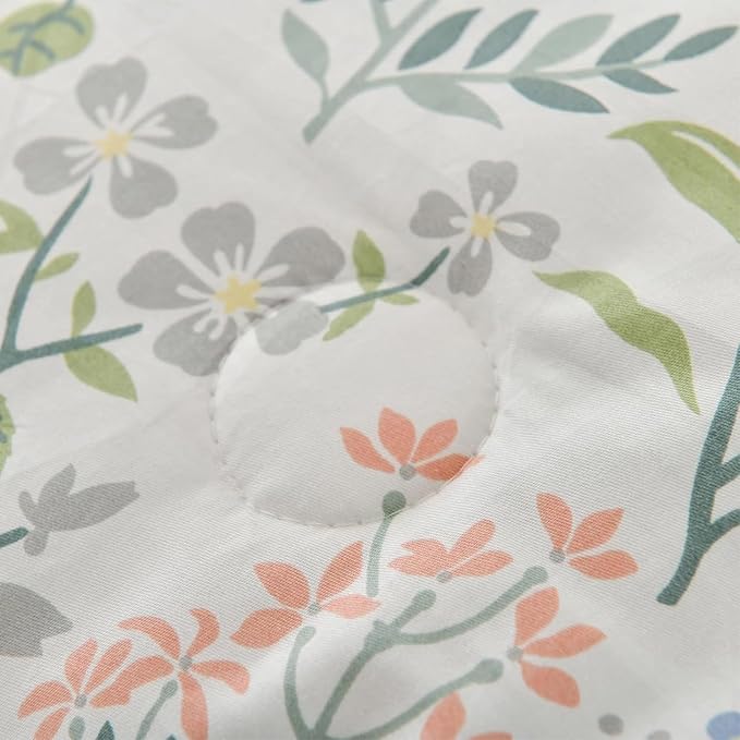 EAVD Botanical Floral Comforter Set Twin XL Soft Chic Cute Colorful Floral Leaves Print Bedding Set 1 Twin XL Comforter and 2 Pillowcases Vintage Garden Botanical Comforter Set for All-Season