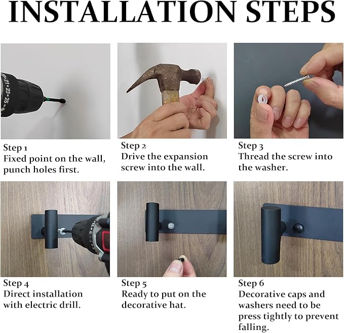 HUFEEOH 2 Pack Coat Hooks Wall Mount, Black T Shaped 3 Hooks Wall Hooks Stainless Steel Coat Hanger Wall Mount, Heavy Duty Towel Hooks Purse Rack for Hanging