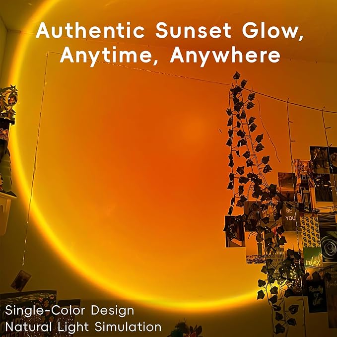 LED Sunset Lamp - Sunset Lights Night Lights LED Projector Floor Lamp Atmosphere Light Night Light for Bedroom Livingroom Party Bar Store, USB Charging