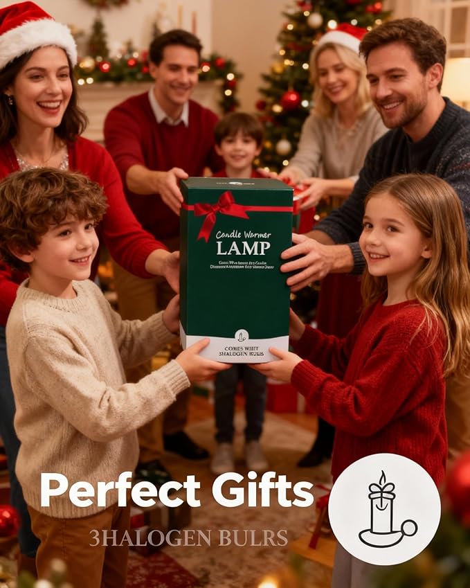 Candle Warmer Lamp with Timer Dimmer Adjustable Height Candle Warmer with Marble Base for Jar Candles,Candle Lamp with 3 Bulbs for New Home Decor, Women Mom Christmas Birthday Gifts, French Gold