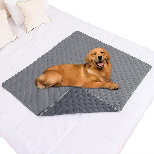 Smiry Waterproof Dog Blanket, Reversible Dog Bed Cover Pet Blanket, Soft Pet Couch Covers for Sofa Washable, Bed Couch Sofa Furniture Protector for Puppy Cat Kids (40"x50", Grey/Dark Grey)