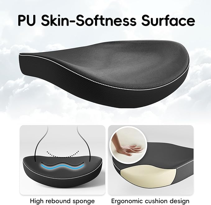 Office Home Ergonomic Desk Chair-Computer X-Shaped Chair Mesh PU Leather with Adjustable Lumbar Support-Executive Chair High Back Flip-Up Arms for Long Hours (Black-No Headrest)