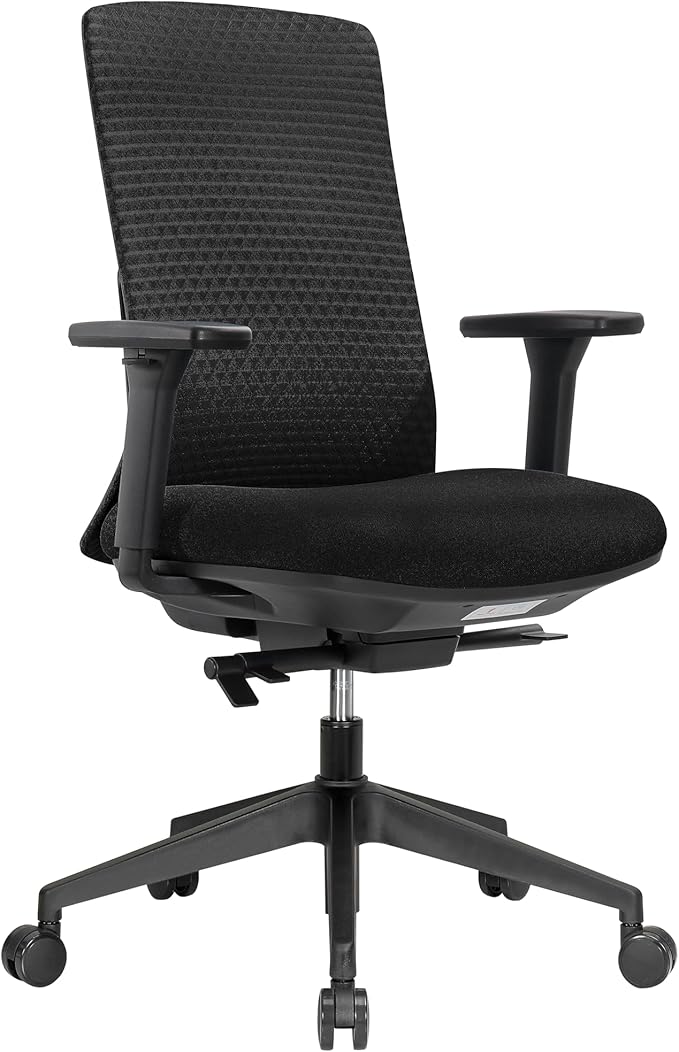 Executive Office Chair – Mesh Office Chair with V-Shaped Back, Adjustable 3D Arms & Sliding Soft Seat Cushion – Holds Up to 270lbs (Black)