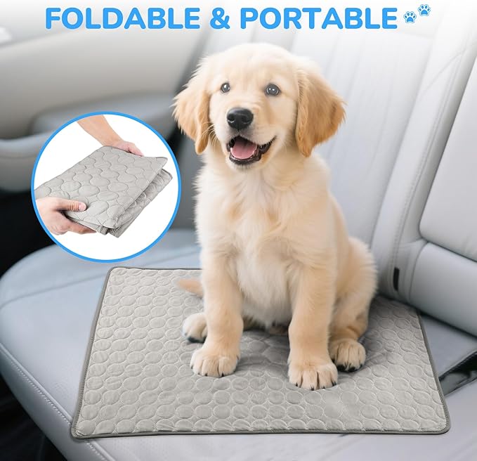 Cooling Mat for Dogs and Cats, Self-Cooling Mats for Pets, Dog Cool Pad Cooling Blanket Indoor and Outdoor Pet Mats for Dogs (Gray, X-Large)