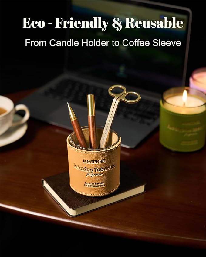 M&SENSE Green Floral Musky Scented Candles,Vegan Soy Wax,10oz 42-Hour Long Lasting Burning Time,Heavy Scented Candles for Relaxing Bathtub Sleep, Housewarming Gifts for Women & Men