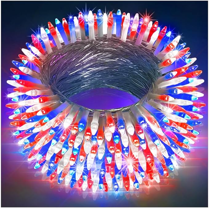 1500LED Christmas Lights Outdoor Use, 470ft 12 Modes Red Blue and White LED String Lights with Timer Dimmable, Waterproof Christmas Tree Lights for Xmas Patio Yard Fence Balcony Garden Decor