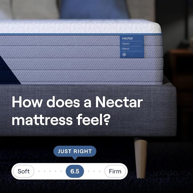 Nectar Classic Hybrid 12” Queen Mattress - Medium Firm - Memory Foam & Innerspring Coils - Cooling Top Layer - Pressure-Relief - Mattress in a Box - 365-Night Trial & Forever Warranty