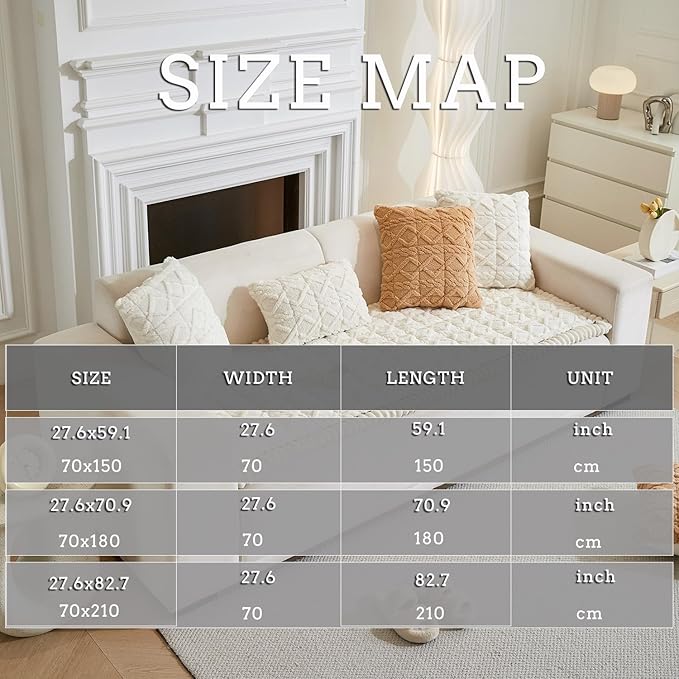 Couch Cover for Dogs Fuzzy Sofa Covers for Pet, Geometric Jacquard Coral Pet-Friendly Washable Non-Slip Sofas Slipcover Cushion Protector Pets Mat Dog Bed Mats