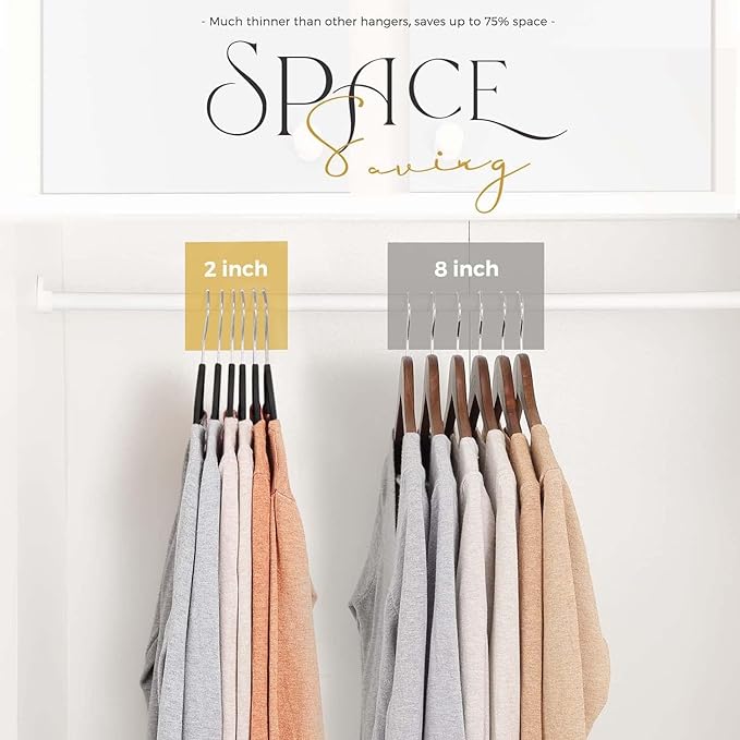 HOUSE DAY Black Velvet Hangers 120 Pack, Premium Clothes Non-Slip Felt Hangers, Sturdy Black Heavy Duty Coat Hanger, Durable Space Saving Suit Hanger, 360° Rotating Silver Hook