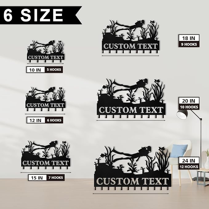 Personalized Key Holder for Wall, Beach Theme Key Holder Wall Mount with Hooks, Coconut Trees Key Hanger Wall Decor for Pool Bathroom Hallway Entryway Office, Customized Home Decor Gifts Color05