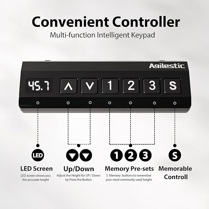Agilestic L-Shaped Standing Desk Adjustable Height, Electric Corner Standing Desk, Sit Stand Up, 75x61 inch Sit Stand Computer Table, White