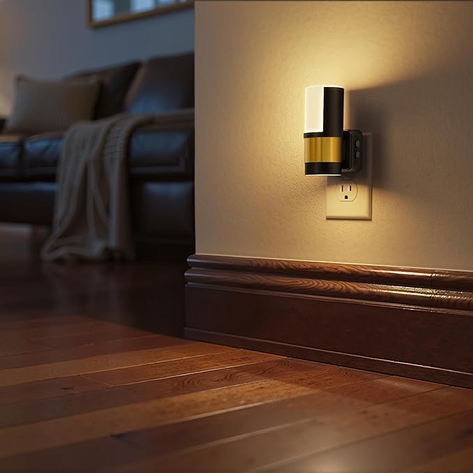 Briignite Night Lights Plug into Wall, Dimmable 3CCT Night Light for Kids, 2 Pack Amber/3000K/5000K Adjustable NightLights Plug in, 360° Rotation, Dusk to Dawn Sensor, Nightlight for Bedroom Hallway