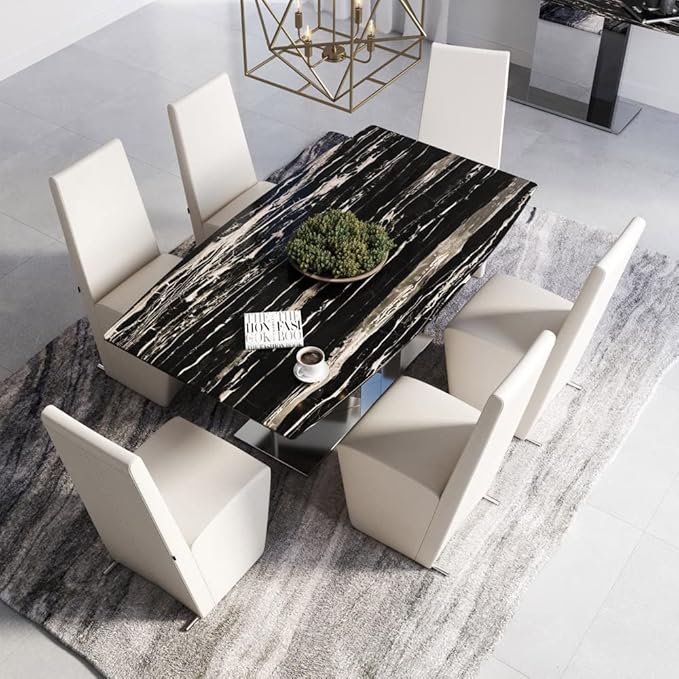 Zuri Furniture Boston High Back Modern Dining Chair - Cream