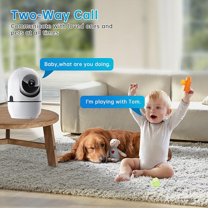Indoor Security Camera, 5G&2.4G WiFi Security Cameras Indoor for Home Security, Pan/Tilt Baby Monitor/Dog/Pet Camera with Phone App Motion Sensor & Night Vision. TF/CloudStorage (2Pack)