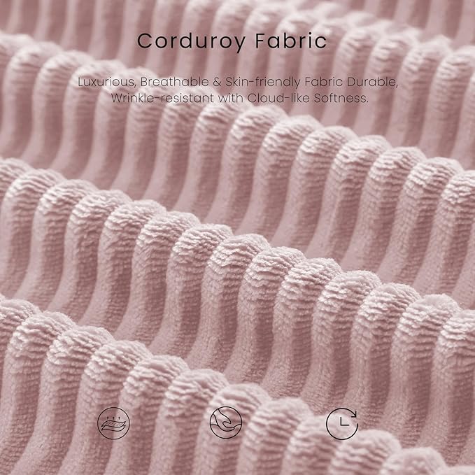 Compression Sofa - 79'' Convertible Sofa Bed, Boneless Couch in a Box, Modular Corduroy Foldable Sleeper Sofa with 2 Pillows, Loveseat Couches for Living Room (Corduroy Fabric, Pink)