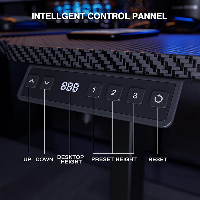 59 Inch L Shaped Standing Desk Adjustable Height,Gaming Electric Corner Standing Desk, Sit Stand Computer Table with Reversiable Splice Board, Black Carbon