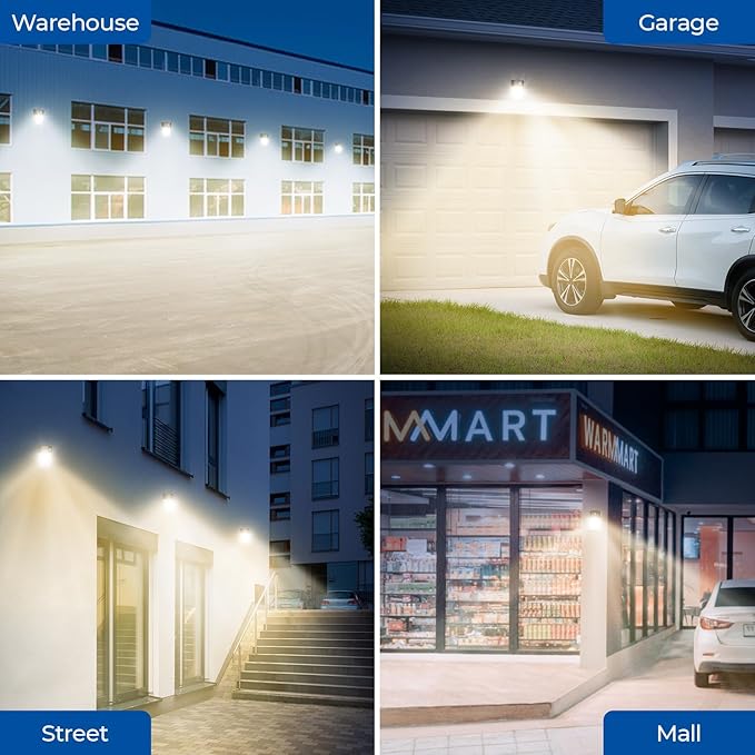 CINOTON 26W LED Wall Pack Light with Dusk to Dawn Sensor, 3000LM [100-277Vac] LED Wall Lights IP65 Waterproof Outdoor Security Flood Lighting for Yard Patio Barn Porch 3000K-Warm White 2 Pack