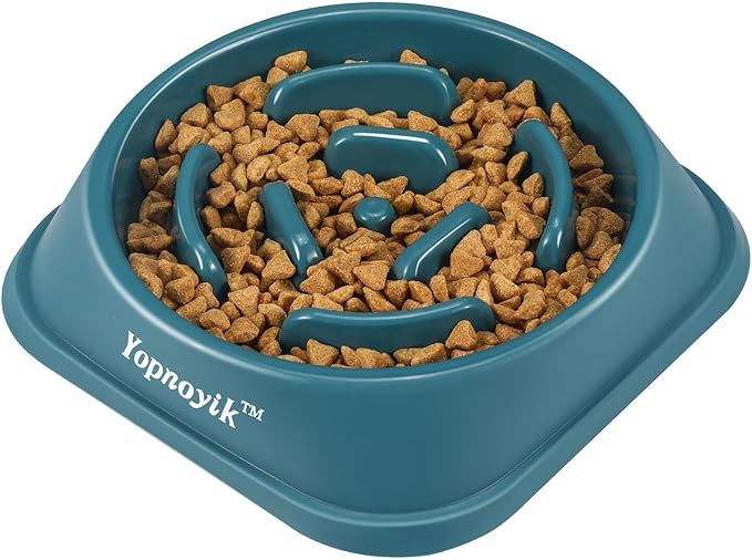 Slow Feeder Dog Bowls for Healthy Eating, Non-Slip and Anti-Choking Design, Reduces Bloating & Overeating for Medium Dogs and Cats, Easy to Clean