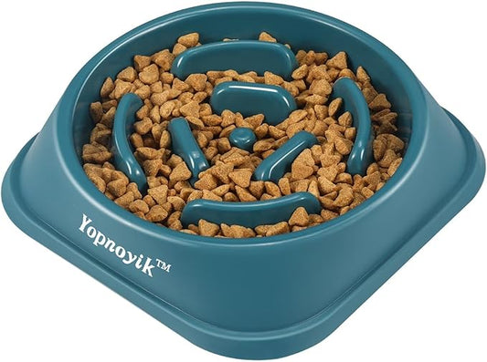 Slow Feeder Dog Bowls for Healthy Eating, Non-Slip and Anti-Choking Design, Reduces Bloating & Overeating for Medium Dogs and Cats, Easy to Clean