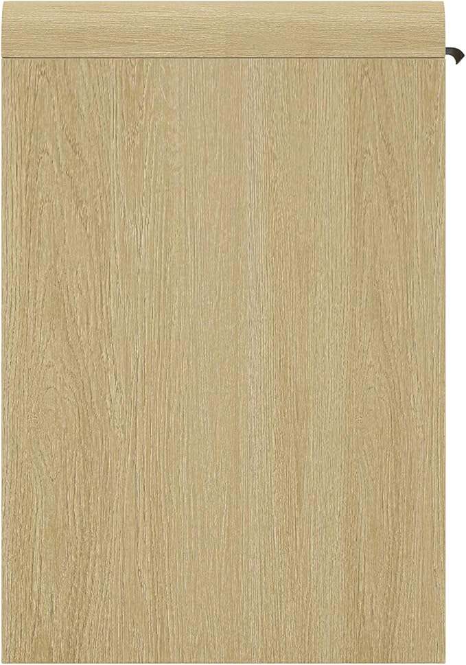 Manhattan Comfort Grace 54" Modern Home Office Desk with Drawers, Metal Handles, and Ample Workspace, Stylish Wood Table for Writing, Vanity, Work or Study, Natural Oak & Black