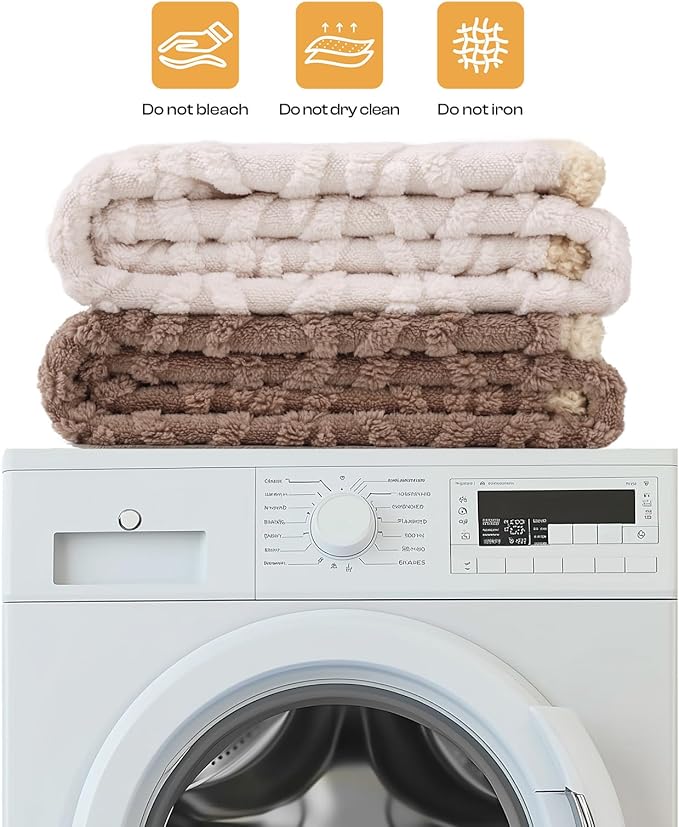 Waterproof Pet Blanket, Liquid Pee Proof Dog Blankets for Sofa Bed Couch, Reversible Sherpa Fleece Furniture Protector Cover for Small Medium Large Dogs Cats,Khaki Medium（57" x 40"）