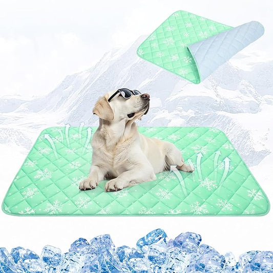 KOOLTAIL Dog Cooling Mat, 48''*28'' Upgraded Extra Large Cooling Pet Pad for Dogs Cats, Summer Dog Blanket Kennel with Non- Slip Bottom, Washable Mats for Bed Sofa Crate Playpen Outdoor Indoor