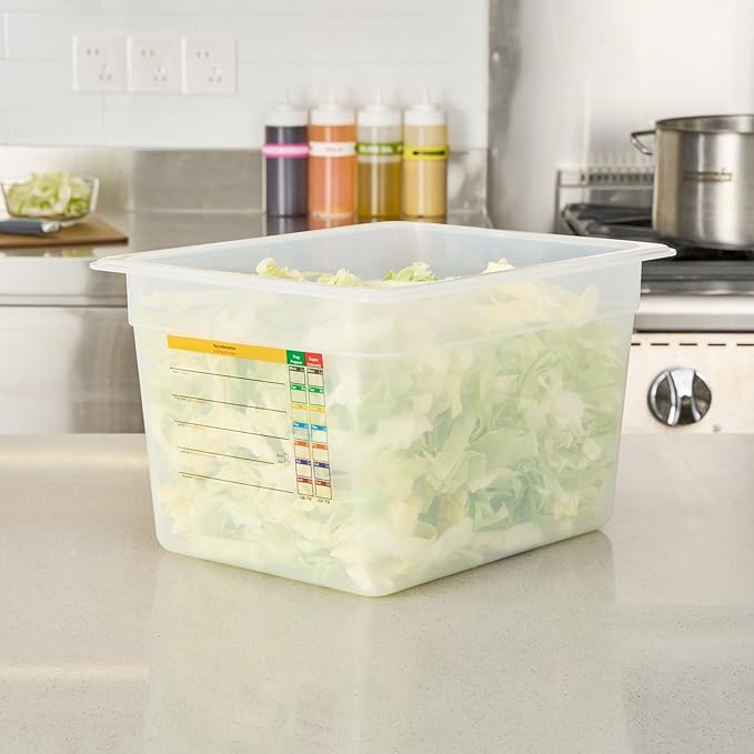 Restaurantware Food Storage Container 1 Pack of 12.7 x 10.3 x 7.8 Inches Plastic Stackable Storage Box White Reusable Label Container Dishwasher Safe For Restaurants And Kitchens