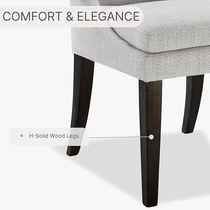 Upholstered Dining Chairs Modern Sidechair Performance Fabric High Back Armlesschair for Diningroom Kitchen,Linen,Set of 4(2 Box)