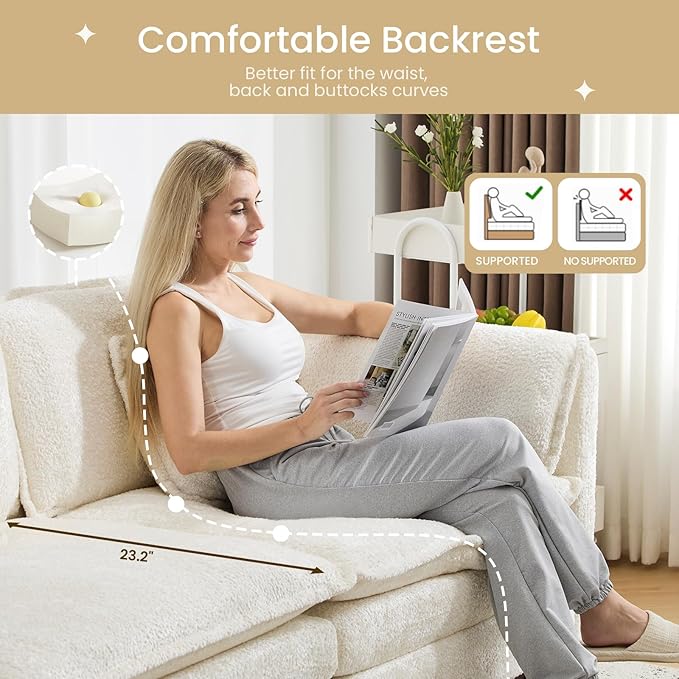 112" U Shaped Modular Sectional Sofa, 3 Seater Comfy Cloud Couch with Movable Ottoman, Deep Seat Couches for Living Room, Bedroom, Apartment (Beige)