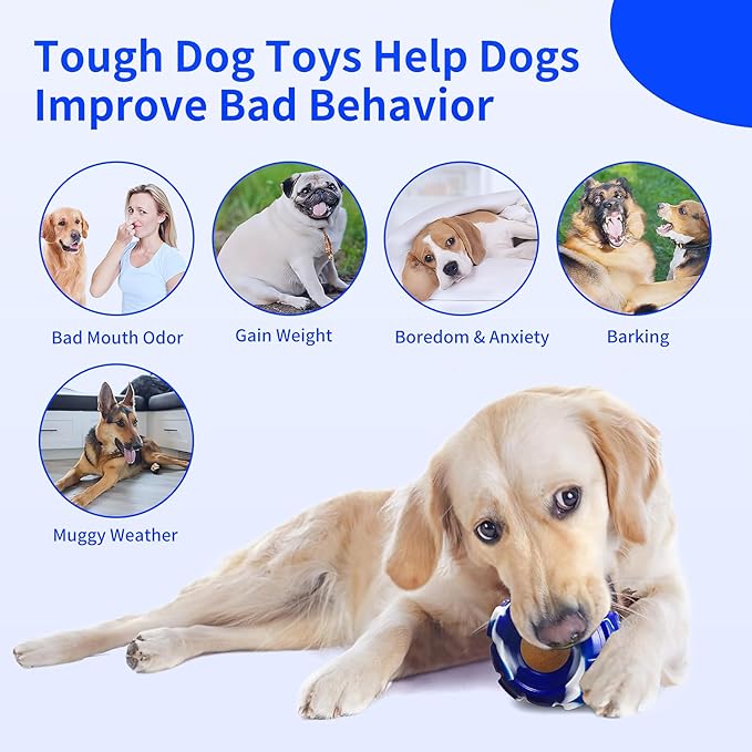 Dog Toys to Keep Them Busy, Interactive Dog chew Toys, Interactive Refillable Frozen Treat Dog Toy, Birthday Gift Boredom Buster Brain Stimulation Training Dog Enrichment Jolly Ball