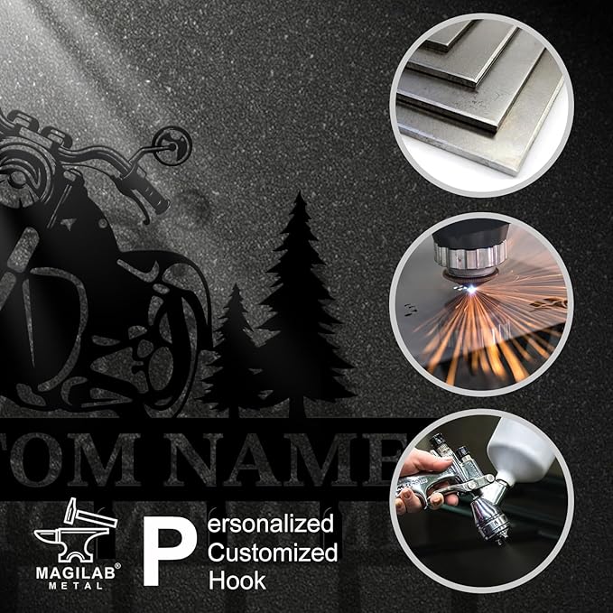 Personalized Custom Name Motorcycle Keys Hooks,Metal Motorcycle Art Clothes Keys Hooks,Metal Motorcycle Lover Wall Home Storage Decorative Keys Hooks,Key Holder Hooks for Wall (Style E)