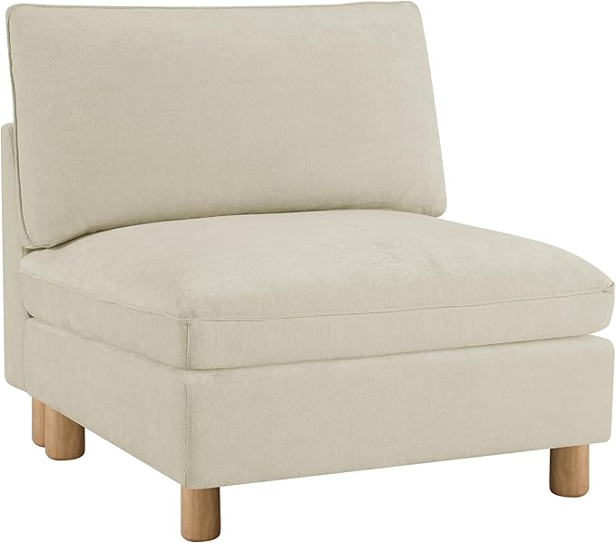 CHITA Super Large Sectional Couches for Living Room, Modular Cloud Couch Sectional Sofa, Premium Fabric Couches, Down Filled, High Density Foam, Chenille in Cream, Armless Chair
