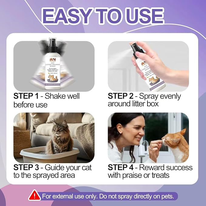 Cat Litter Training Spray – 150ml Natural Attractant for Cats & Kittens – Helps Guide Proper Litter Box Use – Indoor Toilet Training Aid