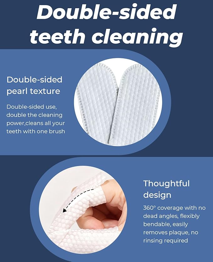 300 Count Dog Finger Wipes for Teeth Cleaning, Disposable No-Rinse Pet Dental Fresh Toothbrush for Cat Ear