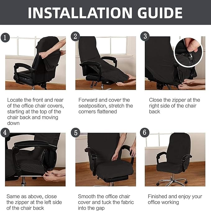 Velvet Plush Stretchable Office Computer Chair Cover Ergonomic - Cat Proof Protector for Mesh Office Desk Chair with Wheels and Armrests - Comfy Executive Rolling Chairs for Home Office, Gray, XL