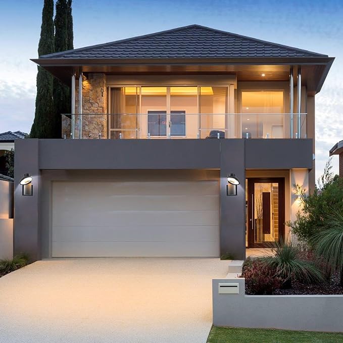 Dimmable LED Outdoor Wall Light,Lamps can be rotated 350 degreest, Porch Sconces Wall Mounted Lighting, 10%-100% Dimmable, 3000K, 120-277V IP65 Waterproof for Porch Patio Garage Door Entryway