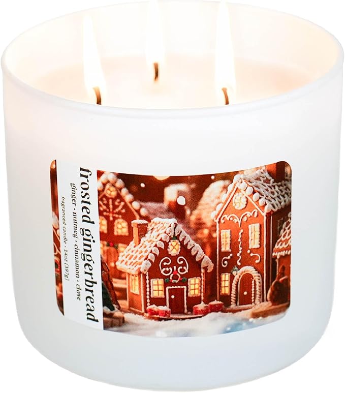 Colonial Candle Frosted Gingerbread Scented Candle, Holiday Scented Candle - Made in The USA