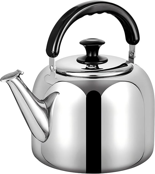 Whistling Stovetop Tea Kettle,Food Grade 316 Stainless Steel,Hot Water Fast to Boil,Stovetop Kettle with Ergonomic Handle,4.2 Quart Capacity