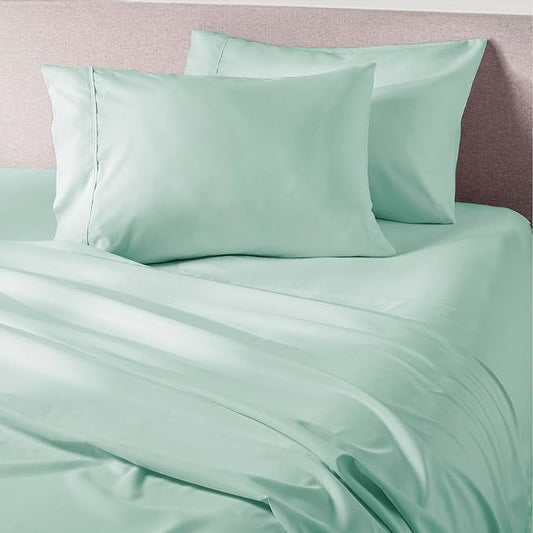 PeachSkinSheets Mint Julep Sheet Set - 1500tc Level of Softness - Extra Soft Cooling Sheets for Hot Sleepers and Night Sweats - Split Head King Size (36" Split)