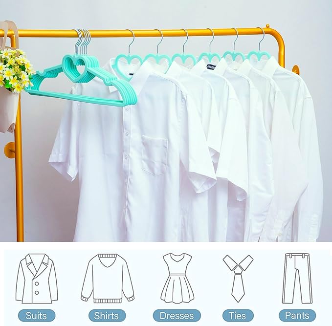 Velvet Hangers 50 Pack, 16" Non Slip Adult Hangers, Slim Clothes Hanger with 360 Degree Swivel Hook - Durable & Cute (Mix Coler)