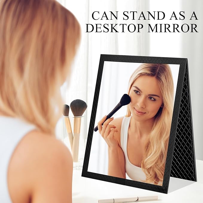 Foldable Travel Portable Full Length Mirror, Dance Bag Hanging Mirror, Full Body Mirror for Dance, Camping, Travel, Dance Competition Must Haves Backstage Folding Hanging Mirror (Black, 33*13 Inch)